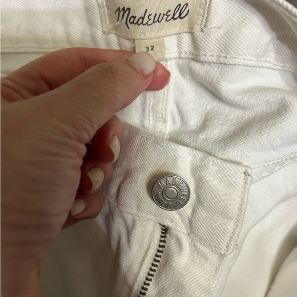 Madewell Perfect Jean Short Tile White Cutoffs High Rise Size 32 - Picture 3 of 4